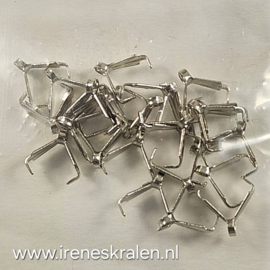 Klemmetjes zilverkleur 8mm, voor bv hangers (per zakje)