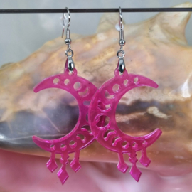 RZ 0027: Oorbellen Pink Resin Lichtgewicht