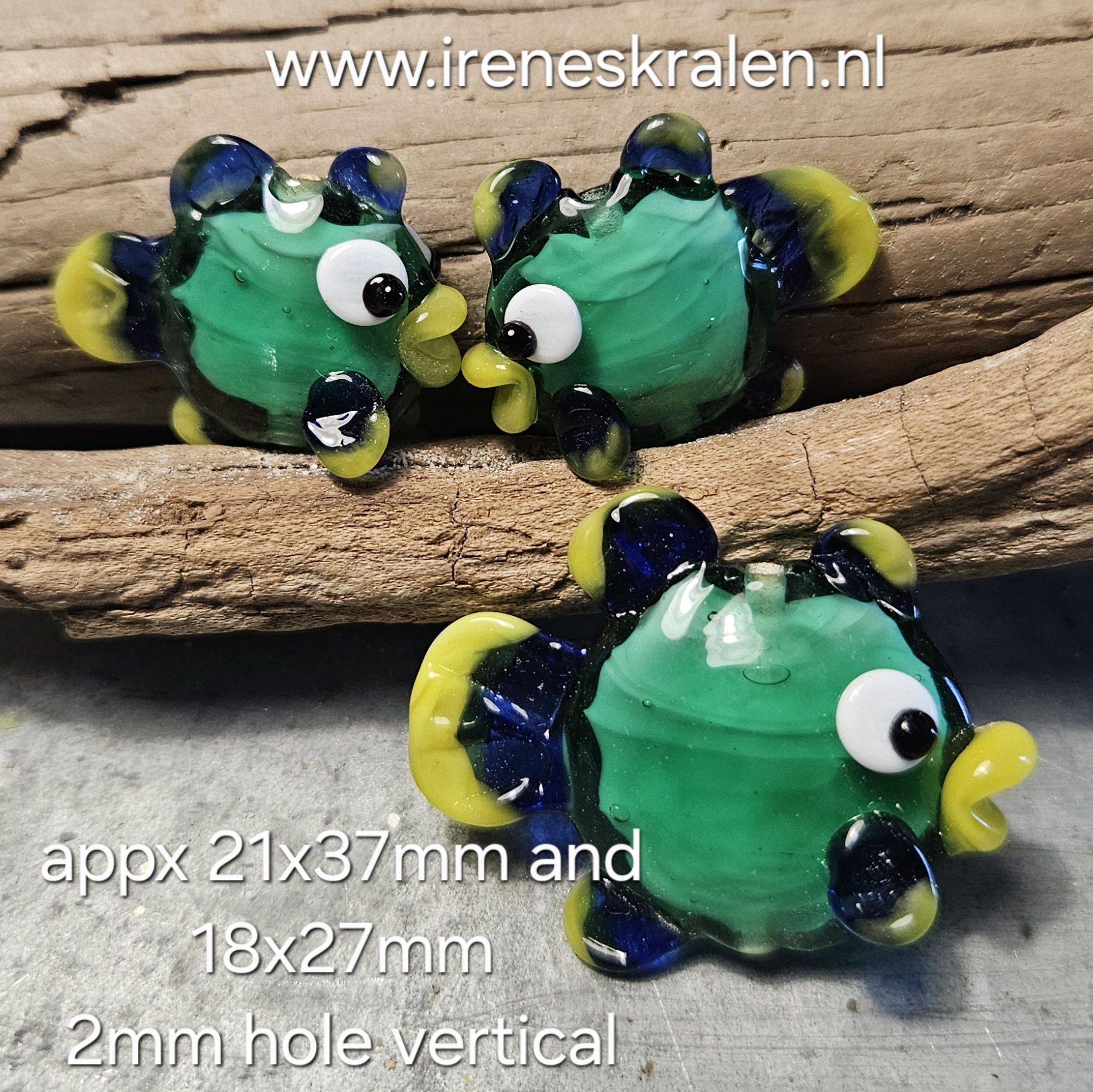 IKGR0000: Set van 3 Vissen Groen Blauw Geel