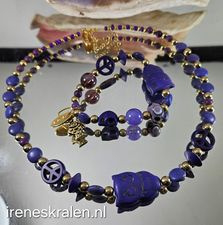 PRS 0002: Set van ketting en armband paars