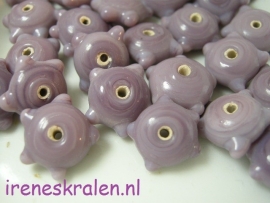 Gprs 501 Kleine rondell met bumps, paars opaque, 6x13mm #India Lampwork#
