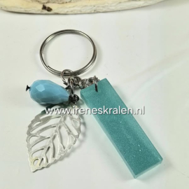 SleutelHanger Turquoise met letter I