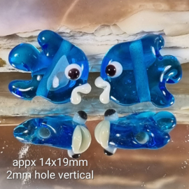 IKOC0048: DuoSet Visjes Aqua, ca 19mm