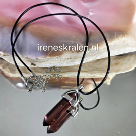 PRS 0000: Zwarte ketting met hanger glas