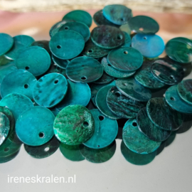 BD 0097: Bedel Rond Schelp ZeeGroen, ca 12-13mm