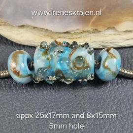 IKOC0024: Set van 3x GrootGatKraal Turquoise & Aventurine ( 5mm gat)