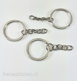 SleutelRing ZilverKleur, ca 25mm