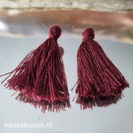 Kwastjes BruinRood 30mm, per 2 stuks