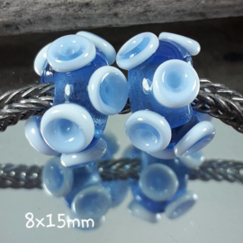 IKBL0036: Set van 2x Octopus MiddenBlauw, ca 8x15mm