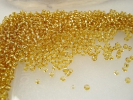 Seedbeads Goldyellow 12/0, 2mm, appx 25 gram, appx 1800 pieces