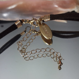 BR0010: Ketting Bruine GlasKralen