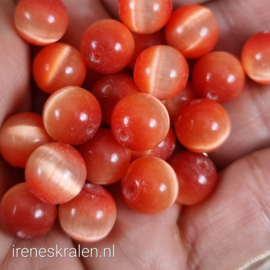 Grd 021: CatEye OranjeKoraalRood, ca 10mm
