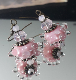 RZ 0001: Earrings Lampwork Pink