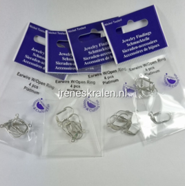 Oorhaken klap nikkelkleur 19mm Hobby & Crafting Fun (4 st)