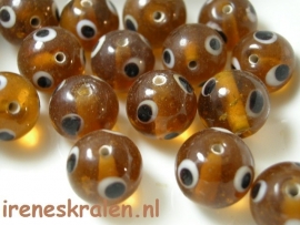 GB 149 Rond eyebead topaz, 13mm #India Lampwork#
