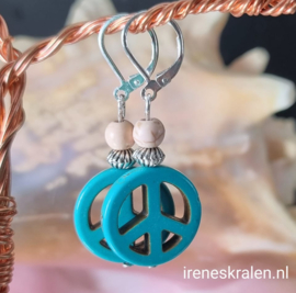 TU0004: Oorbellen Peace Turquoise