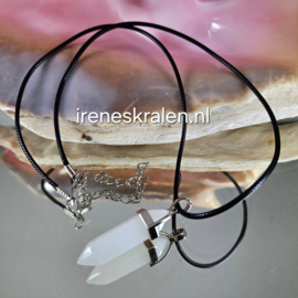 WI 0005: Zwarte Ketting met hanger glas