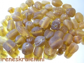 GB 011 Kralenmix Bruin Frost, ca. 100 gram #India Lampwork#