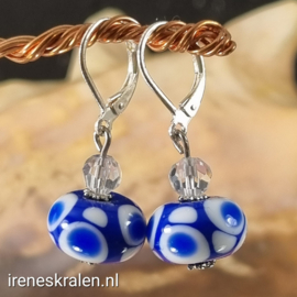 BL0015: Lampwork Oorbellen LapisBlauw