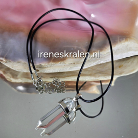 WI 0007: Zwarte Ketting met hanger glas