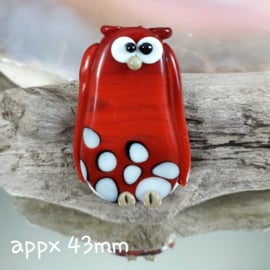 IKRD0831: Big Focal Bead, Owl Red DoubleSided, appx 43mm