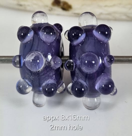 IKPR0016: DuoSet Bumpy's Lilac, ca 8x16mm