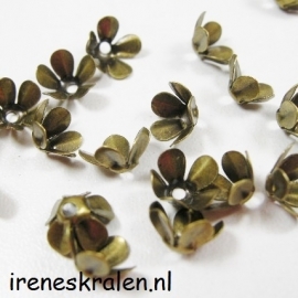 KraalKap 18: BeadCap Bronskleur/BronzeColor metal 7-8mm