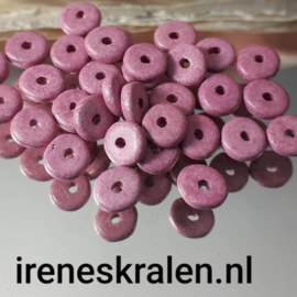 Groze 099: Schijfjes DQ Grieks Keramiek Light Hawthorne Rose, ca 6x2mm