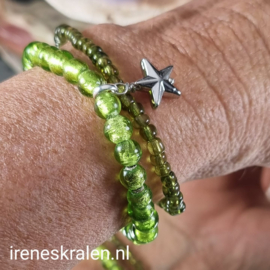 GR018: Set Armbandjes Groen, ca 19cm