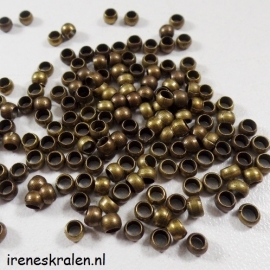 Knijpkralen bronskleur 3mm (50 st)