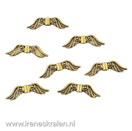 Gd 043: Vleugels Engel Metaal OudGoud, ca 23x7mm