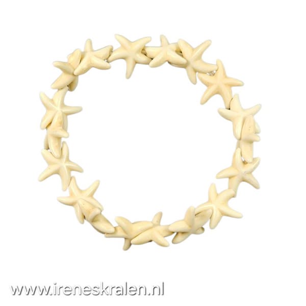 WI 0030: Armbandje Zeesterren naturel