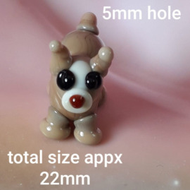 IKBR0012: Big Hole Bead Doggie, appx 8x22mm