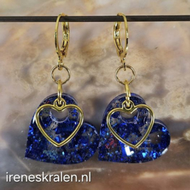 BL0024: Oorbellen met Hartjes Blauw