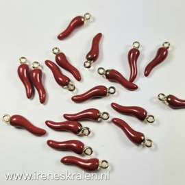 BD 000: Bedeltje Rode Peper goudkleur, ca 19mm