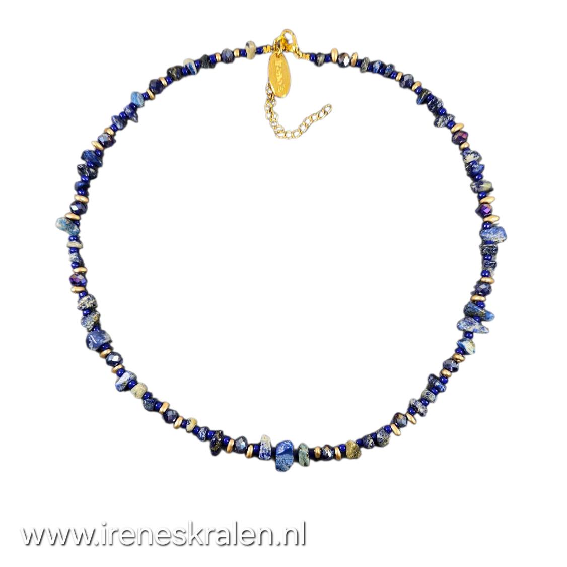 BL0031: Ketting Natuursteen, rocailles & facetkralen