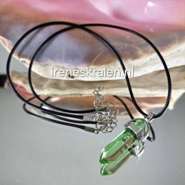 GR082: Zwarte Ketting met hanger glas