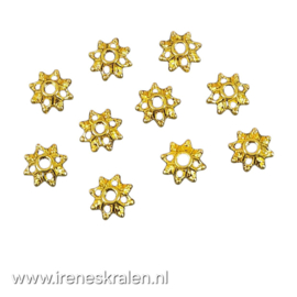 GD 025: KraalKapje Goudkleur, ca 9x3mm