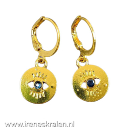 WI 0031: Oorbellen met oog goudkleur