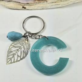 SleutelHanger Turquoise met letter C