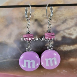 RZ 0078: Oorbellen M&M LilaRoze