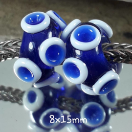 IKBL0035: Set van 2x Octopus CobaltBlauw, ca 8x15mm