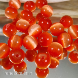 Grd 021: CatEye OranjeKoraalRood, ca 10mm