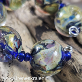 IKBL0054: Set van 6 Double Helix kralen, ca 15mm