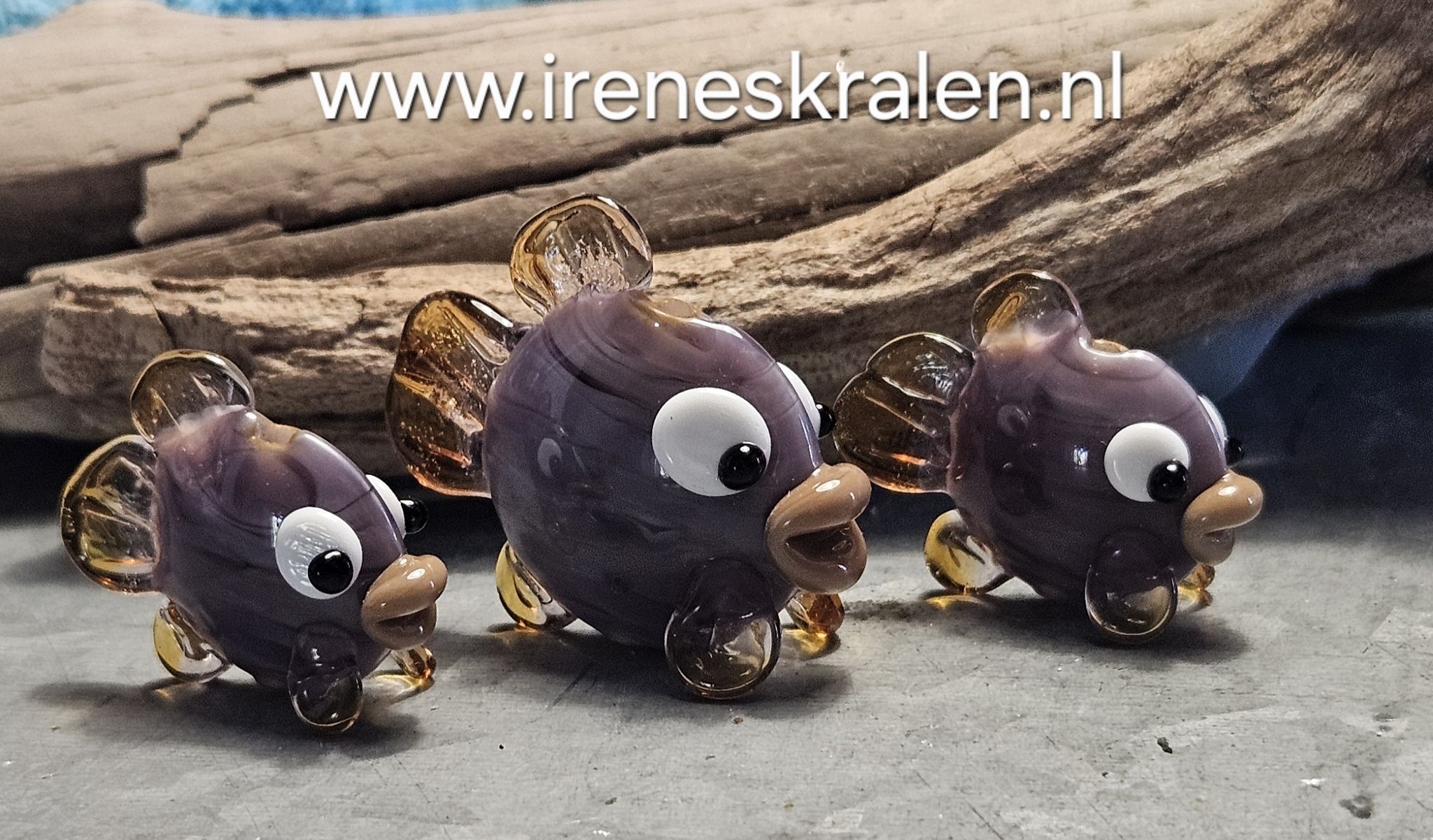 IKPR0025: Set van 3x Vissen Paars