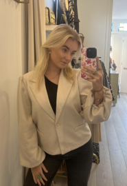 Kiki Blazer Shiny lange mouw - Beige