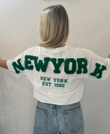 New York T-Shirt Wit/Groen