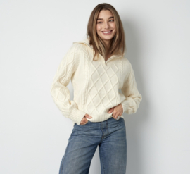 Soft Zip Sweater Off-White