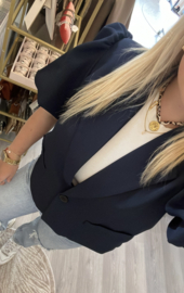 Bo Blazer pofmouw - Navy Blauw