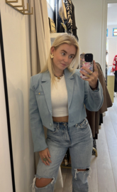 Cropped Blazer Denim